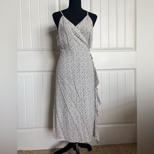 Rails White and Black Polka Dot Wrap Maxi Dress